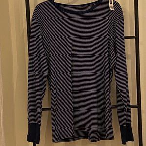GAP Navy Blue Striped Long Sleeve Tee